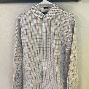 Men's Multicolor Plaid Button-Down Shirt